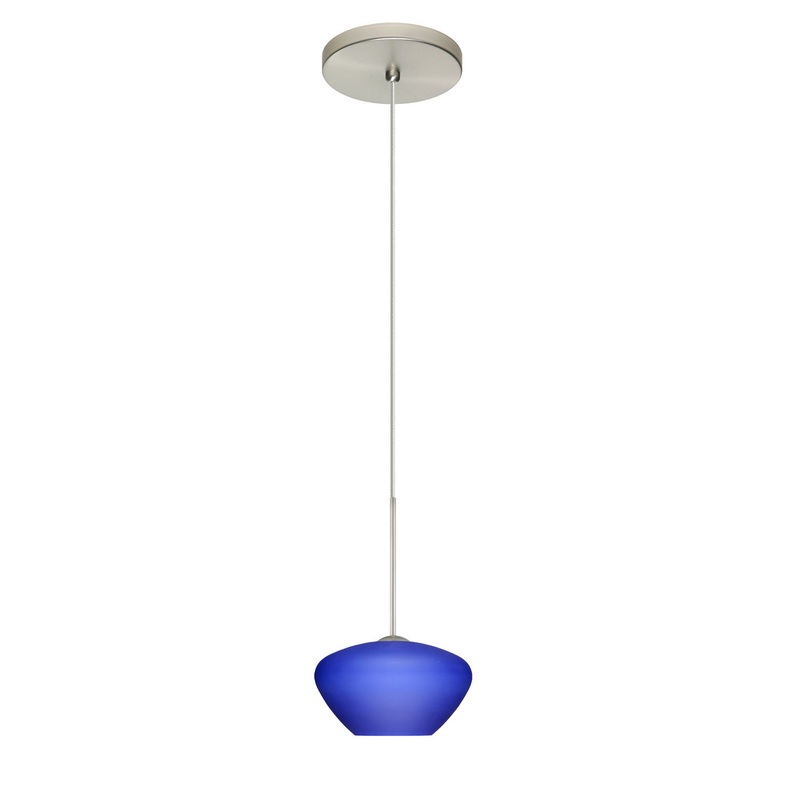 One Light Pendant from the Peri Collection in Satin Nickel Finish by Besa