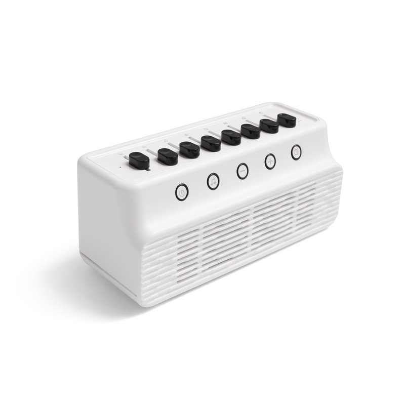 Retro White Noise Sound Machine & Bluetooth Speaker – 8 Nature Sounds, Smart Timer(Black and white)