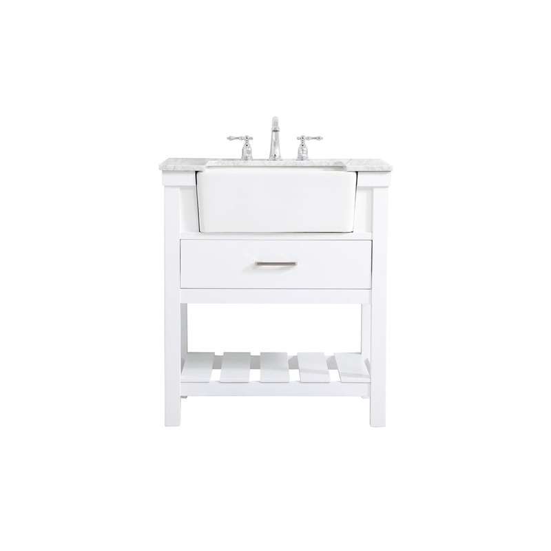 Single Bathroom Vanity from the Clement Collection in White Finish by Elegant Lighting