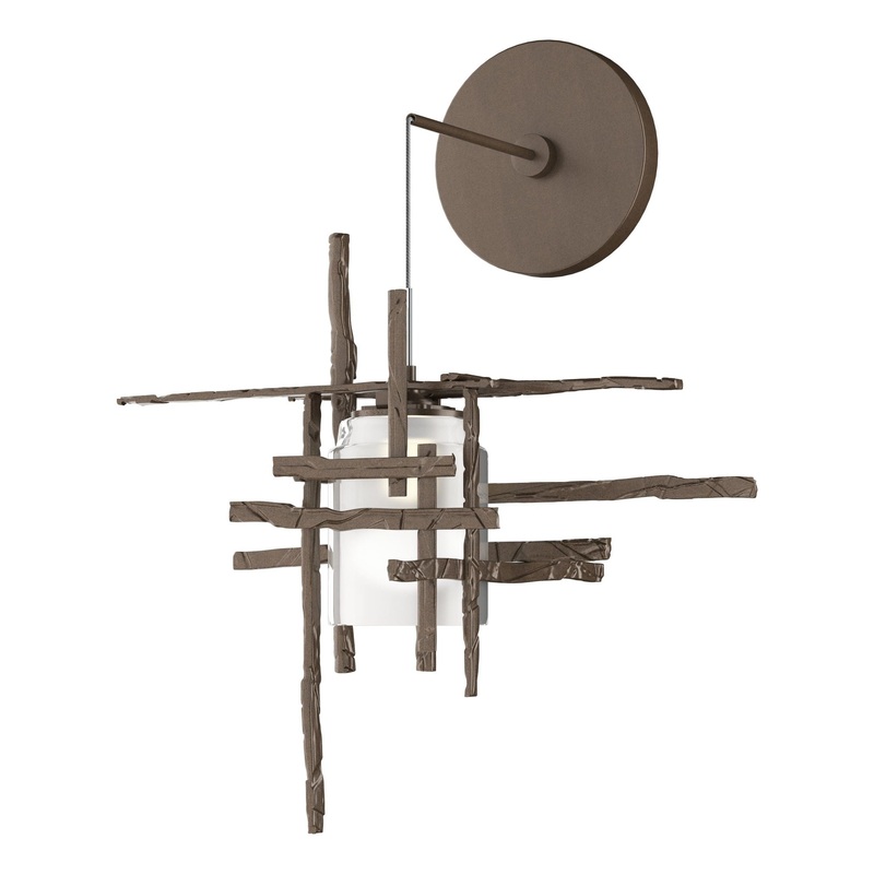 Tura Frosted Glass Low Voltage Sconce Bronze