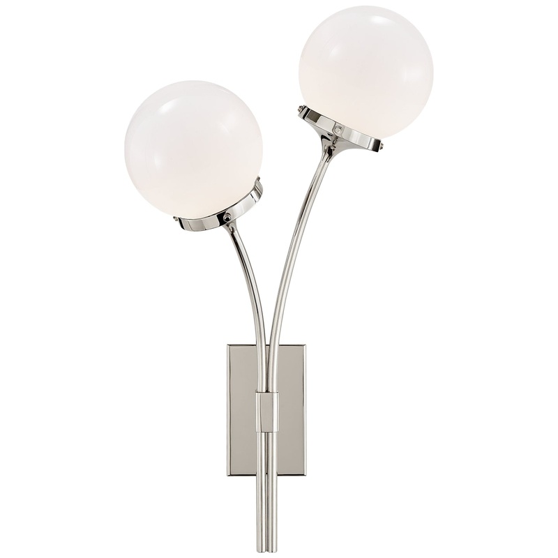 Two Light Wall Sconce from the Prescott Collection in Polished Nickel Finish by Visual Comfort Signature
