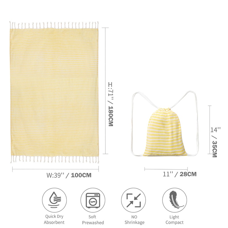 Yellow Chic Lightweight Nylon Drawstring Tote Bag – Multi-Pocket Casual Shoulder & Crossbody