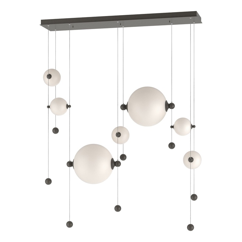 Abacus 7-Light Double Linear LED Pendant Dark Smoke Opal Glass (GG)
