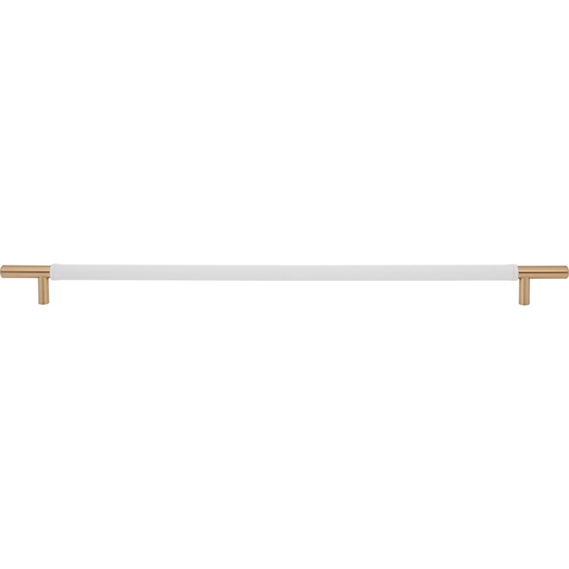 Atlas Homewares Zanzibar White Appliance Pull 17 Inch (c-c) Leather Warm Brass