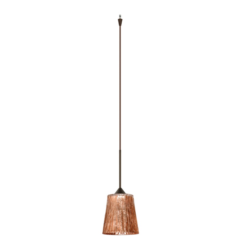 Besa XP-5125CF-BR Nico One Light Pendant Bronze
