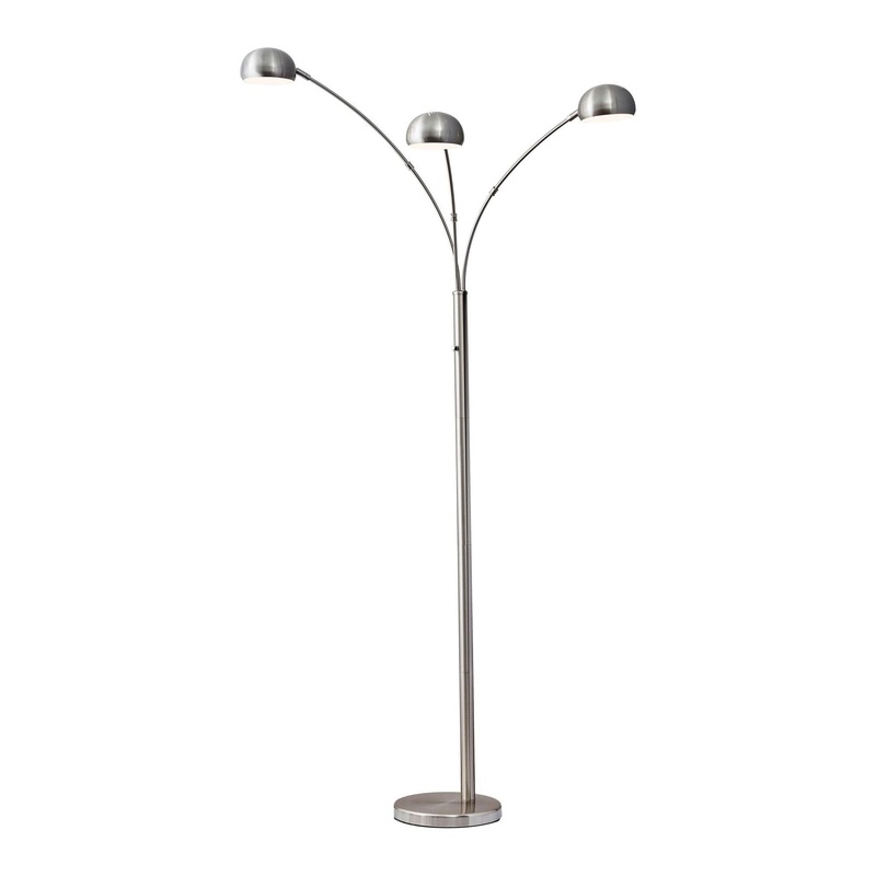 Domino Arc Lamp Brushed Steel
