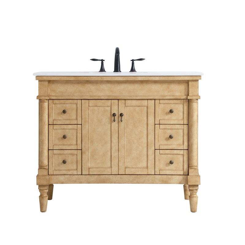 Elegant Lighting VF13042AB-VW Lexington Single Bathroom Vanity Antique Beige