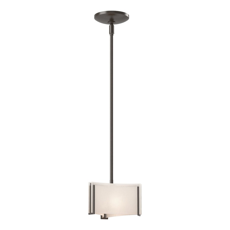 Exos Delta Mini Pendant Oil Rubbed Bronze White Art Glass (BB)