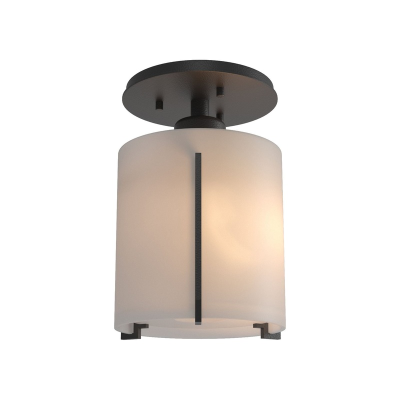 Exos Round Semi-Flush Black Opal Glass (GG)