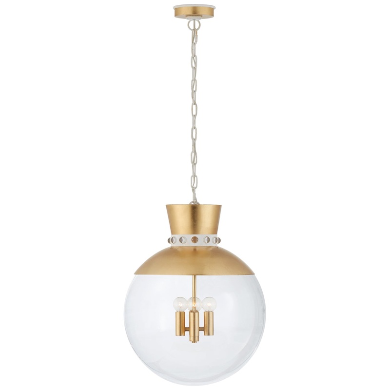 Four Light Pendant from the Lucia Collection in Gild And White Finish by Visual Comfort Signature