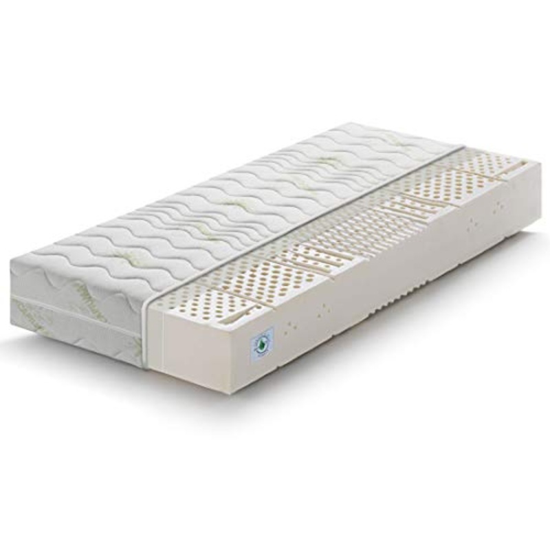 Marcapiuma – Materasso Singolo Lattice 90×200 alto 18 cm – SEVENLIFE 18 – 100% Lattice Medio/Morbido – 7 zone Ergonomico Rivestimento Aloe Vera sfoderabile Antiacaro Antibatterico 100% Made in Italy