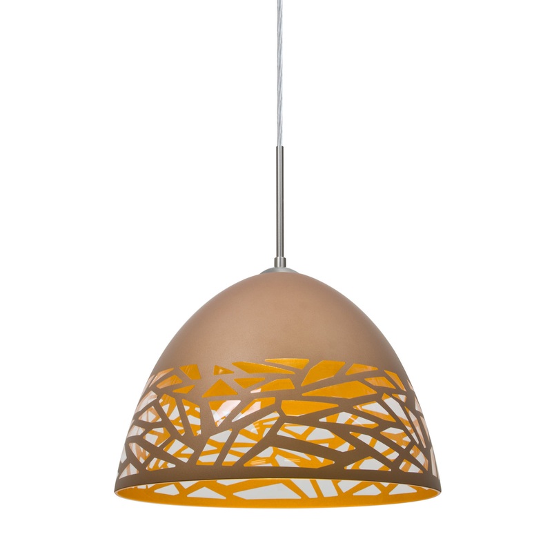 One Light Pendant from the Kiev Collection in Satin Nickel Finish by Besa