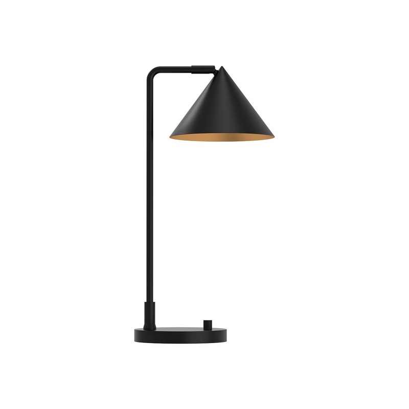 One Light Table Lamp from the Remy Collection in Brushed Gold|Matte Black|White Finish by Alora