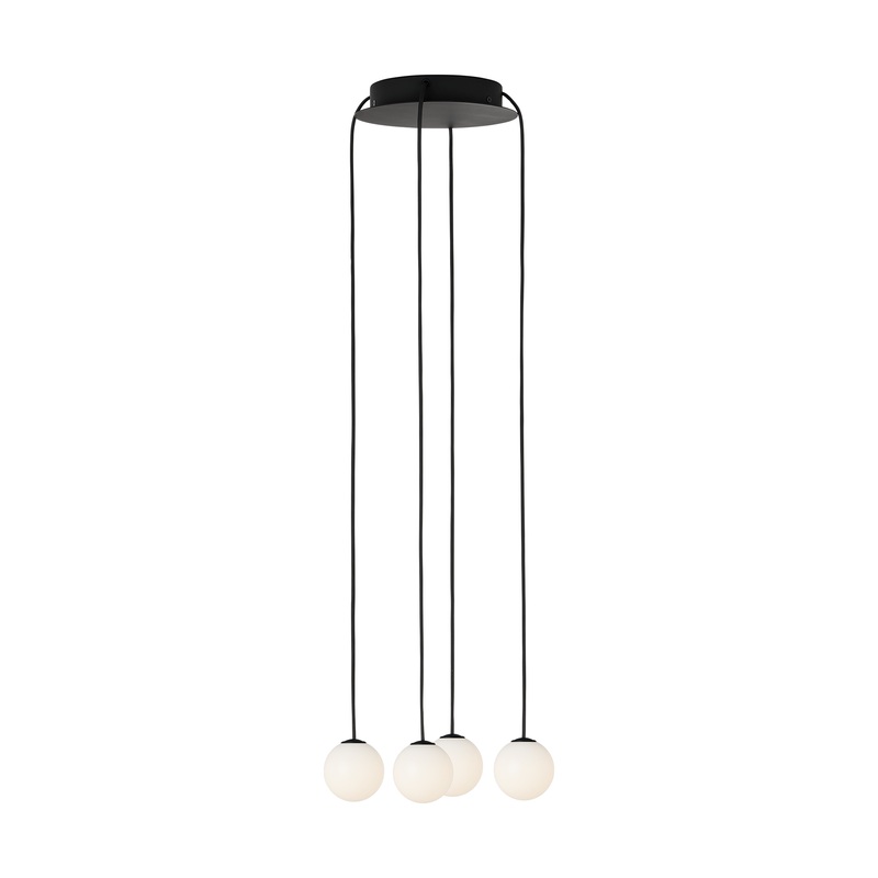 Orbet 4 Light Chandelier Nightshade Black