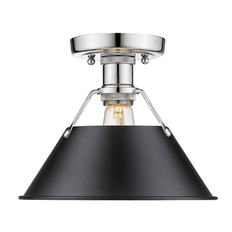 Orwell CH Flush Mount in Chrome with Matte Black Shade