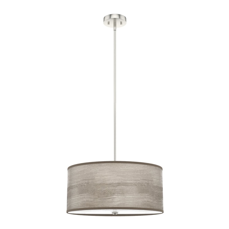 Three Light Pendant from the Solhaven Collection in Light Gray Oak Finish by Hunter
