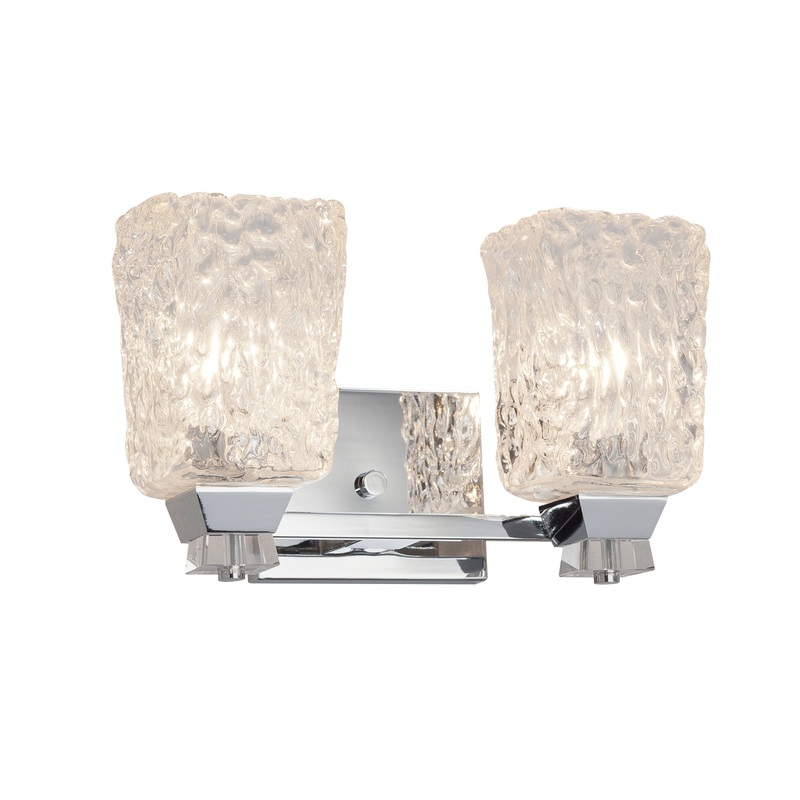 Two Light Bath Bar from the Veneto Luce Collection in Polished Chrome Finish by Justice Designs