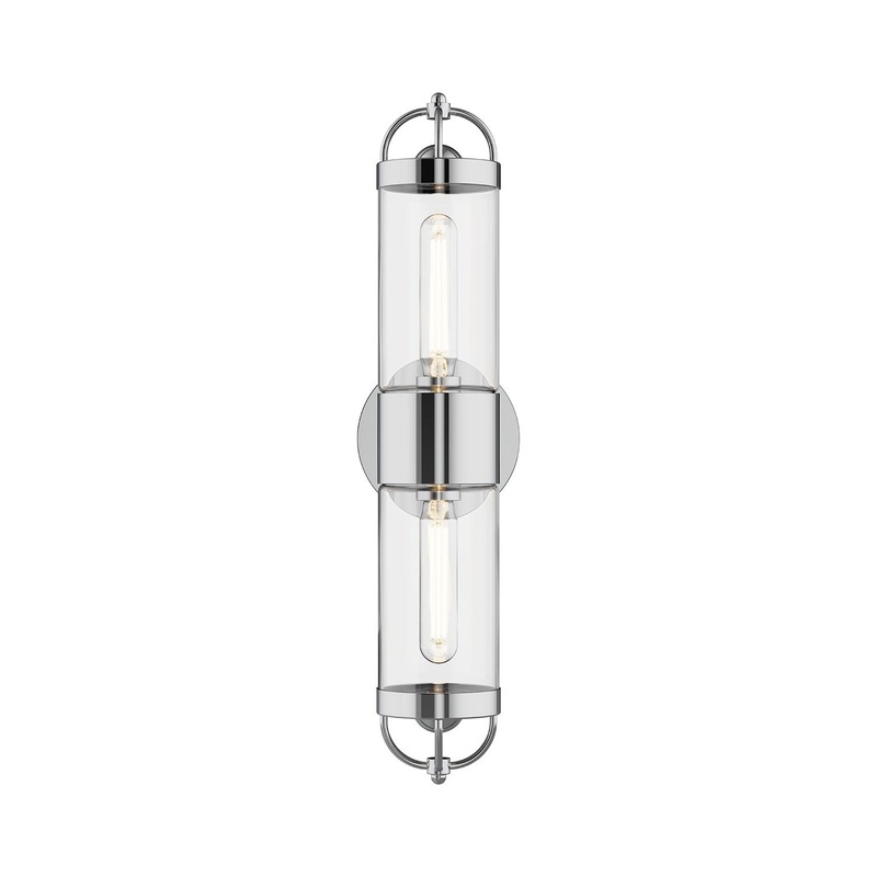 Two Light Wall Sconce from the Lancaster Collection in Aged Gold|Chrome|Matte Black Finish by Alora