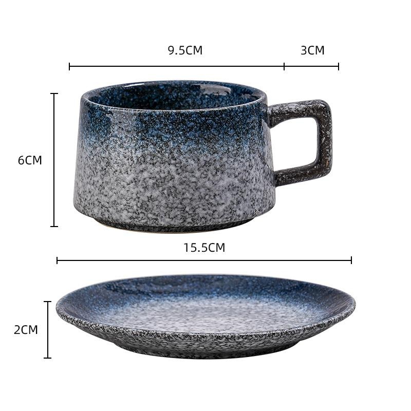 Vintage Ceramic Coffee Cup and Saucer Set – Elegant Afternoon Tea Set(Daisy Blue)