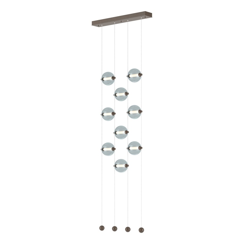 Abacus 9-Light Ceiling-to-Floor LED Pendant Bronze Cool Grey Glass (YL)