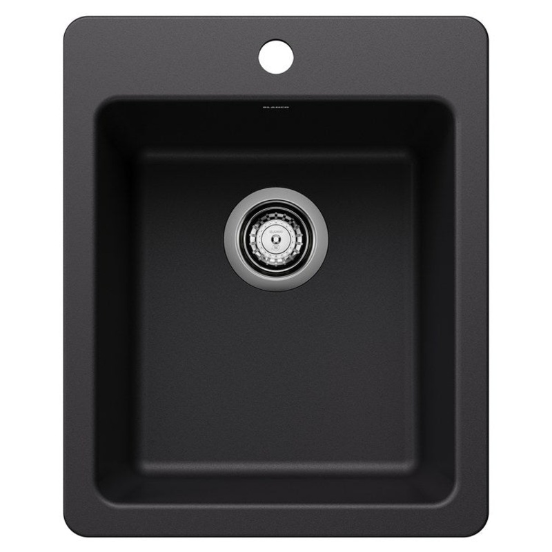 Bar Sink Liven 20.5 x 17 Inch 1 Bowl 1 Hole Coal Black Undermount/Drop In