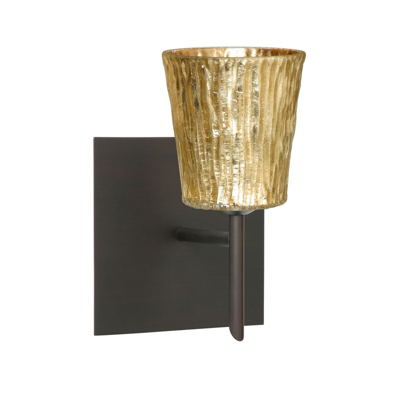 Besa 1SW-5125GF-BR-SQ Nico One Light Wall Sconce Bronze