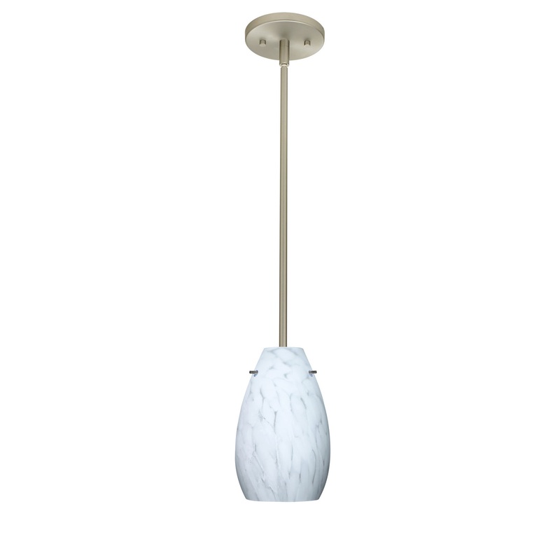 Besa 1TT-412619-LED-SN Pera One Light Pendant Satin Nickel