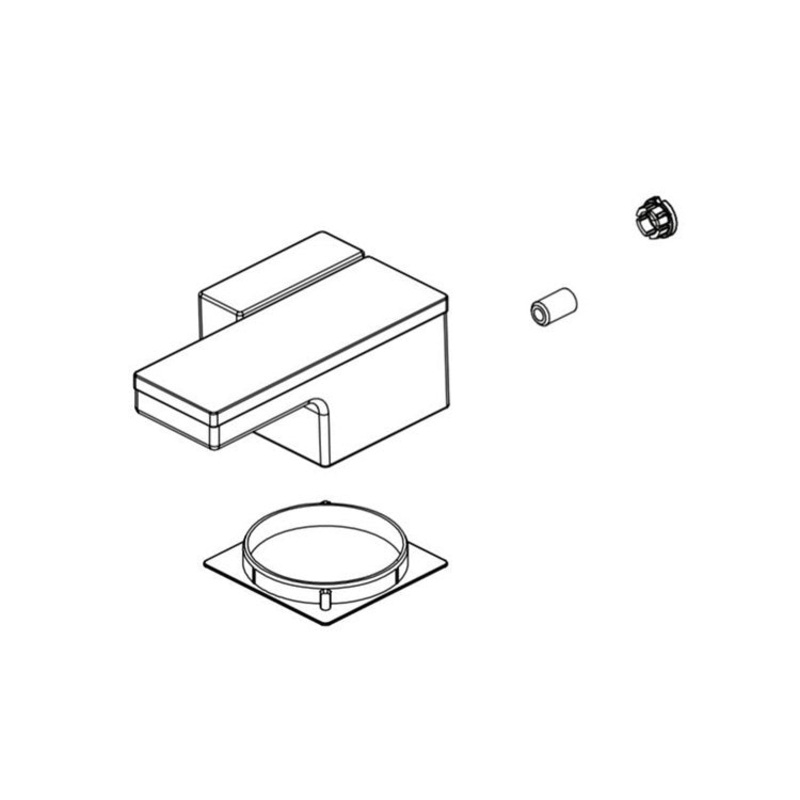 Handle Kit Frank Lloyd Wright Zinc 1 Lever Brilliance Polished Nickel/Teak Wood for Wall Mount Lavatory