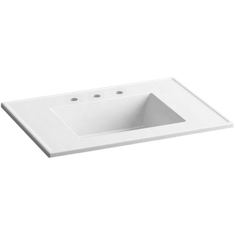 Kohler K-2779-8-G81 Ceramic/Impressions 31 in. Rectangular Vanity-Top Bathroom Sink with 8 in. Widespread Faucet Holes, White Impressions, 7.50 x 22.38 x 31.00 inches Vanity Top