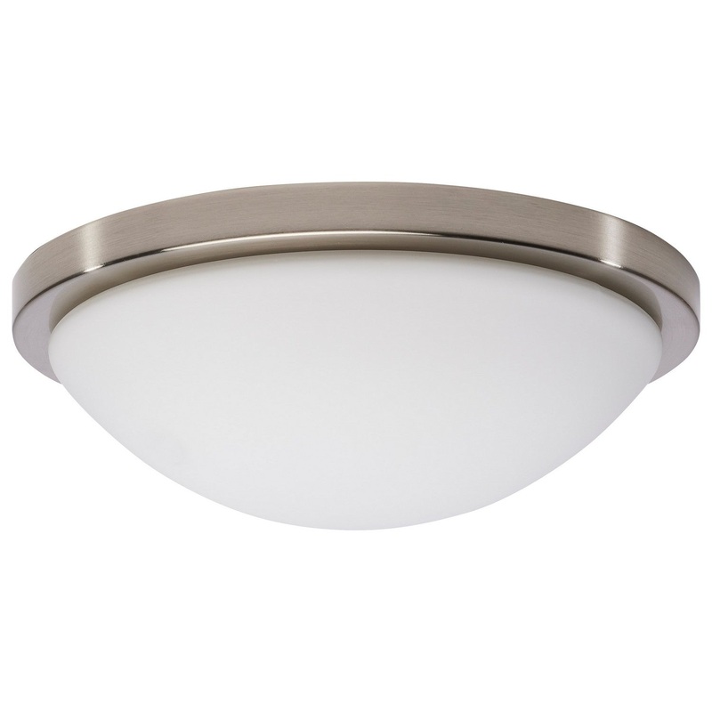 LED Flush Mount from the Button Collection in Brushed Nickel Finish by Nuvo Lighting