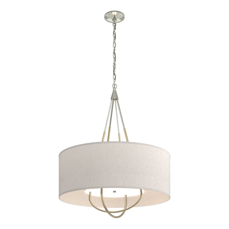 Loop Pendant Sterling Modern Brass Flax Shade (SE)