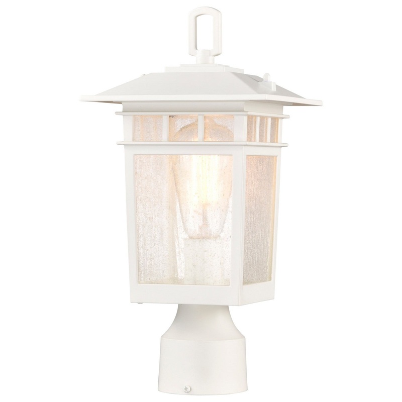 One Light Outdoor Post Lantern from the Cove Neck Collection in White Finish by Nuvo Lighting