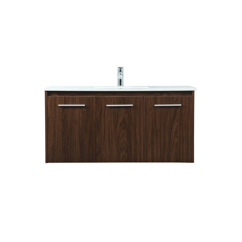 Single Bathroom Vanity from the Penn Collection in Walnut Finish by Elegant Lighting