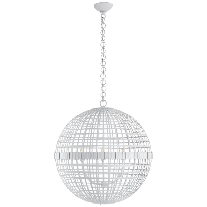 Six Light Lantern from the Mill Collection in Plaster White Finish by Visual Comfort Signature