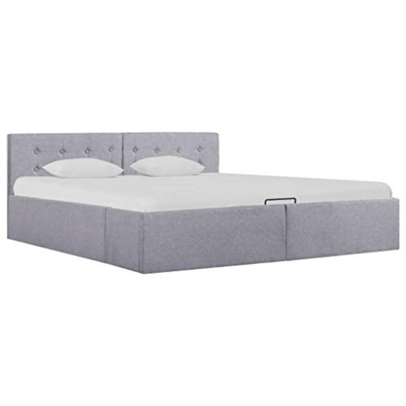 SKM Giroletto con Contenitore Grigio Chiaro in Tessuto 160×200 cm