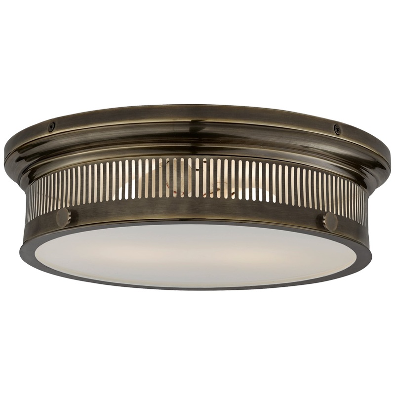 Two Light Flush Mount from the Alderly Collection in Bronze Finish by Visual Comfort Signature
