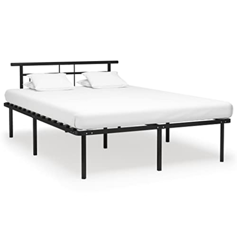 vidaXL Giroletto Nero in Metallo 160×200 cm