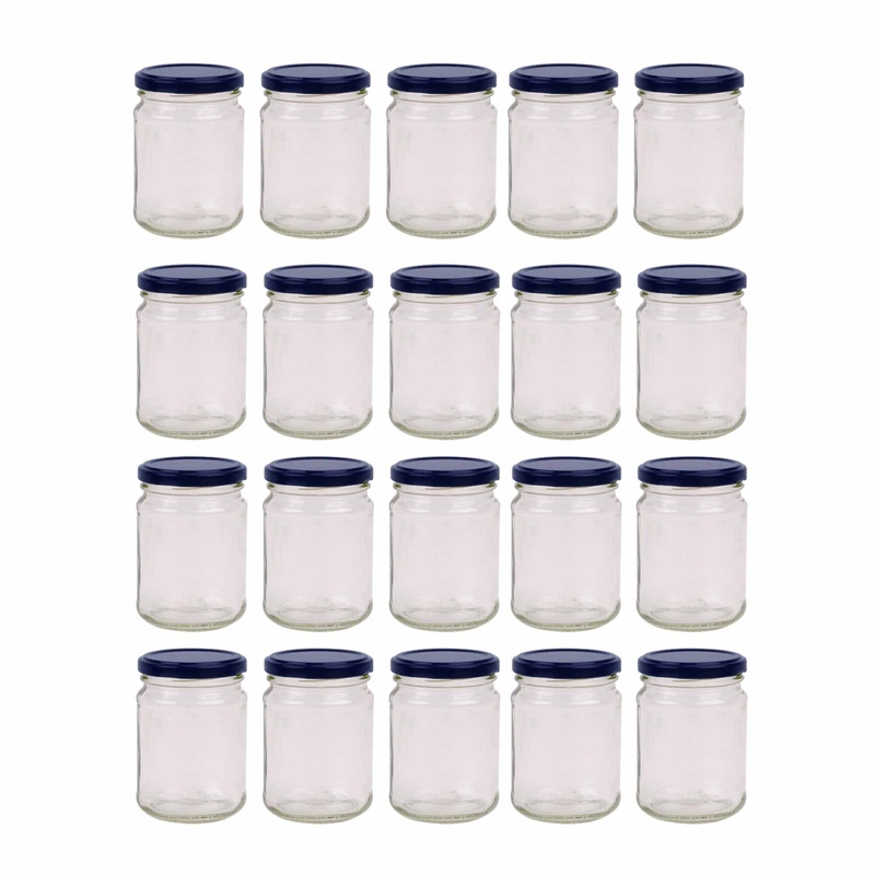 20x 150ml Flint Glass Jars + Twist Finish – Lids Round Food Storage Small Spices