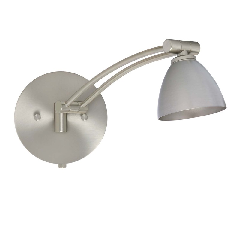 Besa 1WW-1858MN-SN Divi One Light Swing Arm Wall Sconce Satin Nickel (Discontinued)