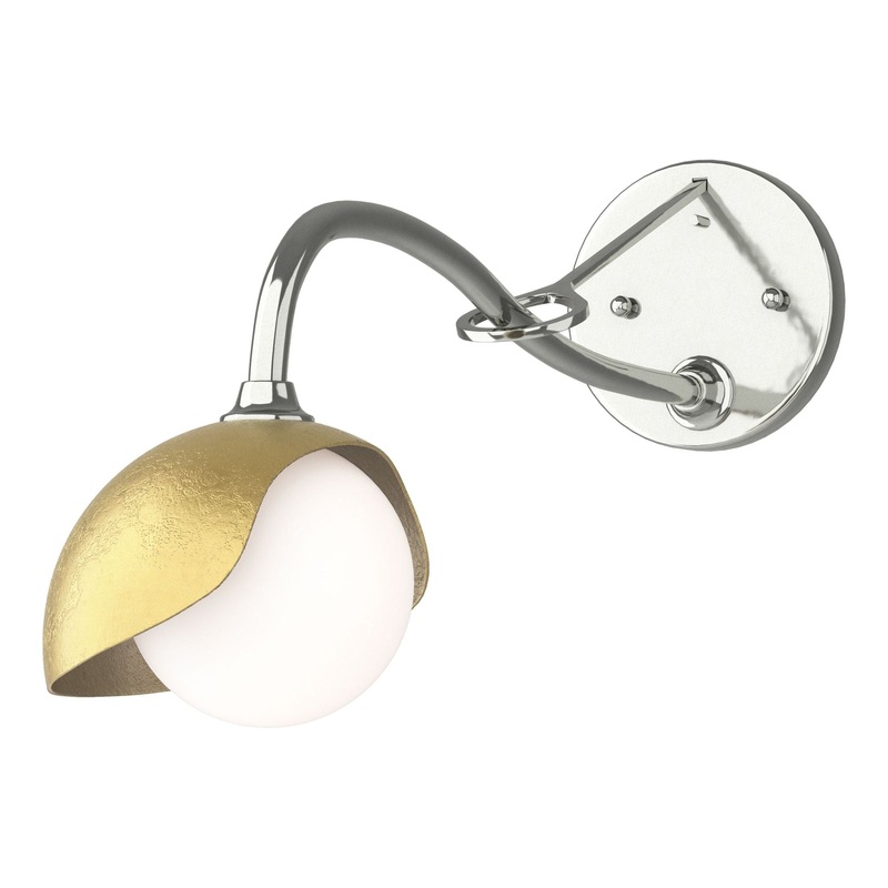 Brooklyn 1-Light Single Shade Long-Arm Sconce Sterling Modern Brass