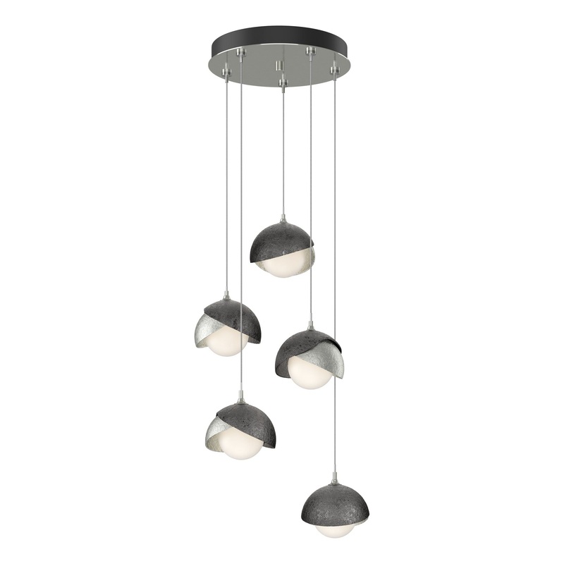 Brooklyn 5-Light Double Shade Pendant Sterling Ink