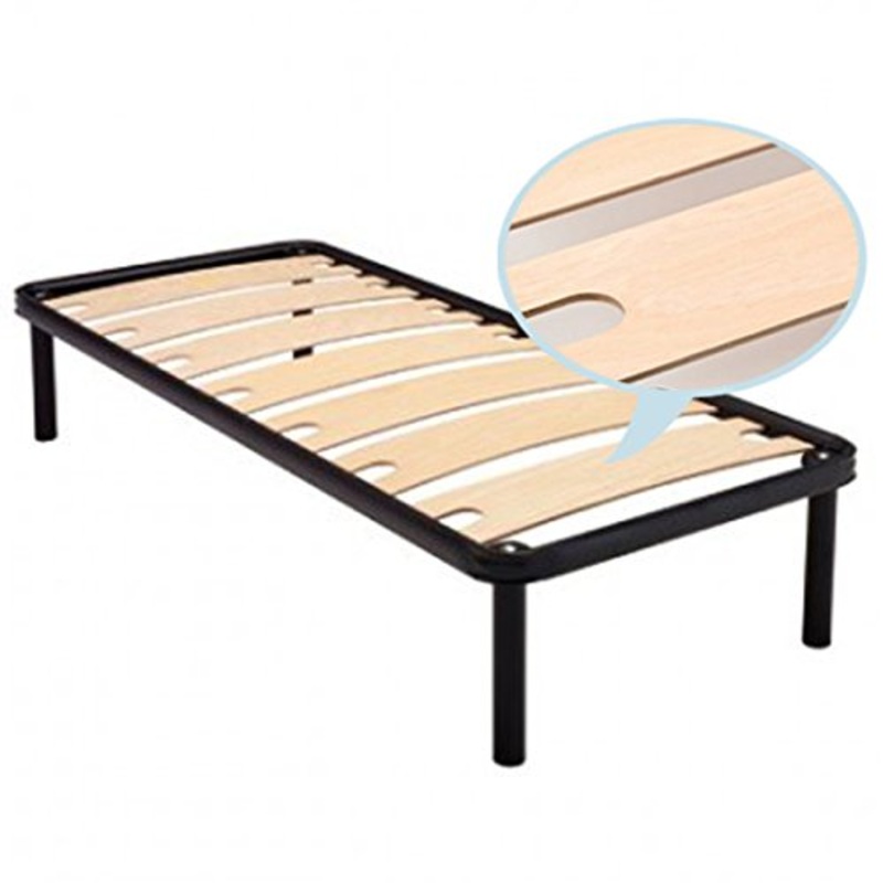 Europrimo Rete A Doghe Larghe in Legno Singola 80×190 Cm Ortopedica Altezza Totale 35 cm con Una Struttura in Ferro ed Angoli arrotondati Anti contusione alle Gambe Completamente Made in Italy