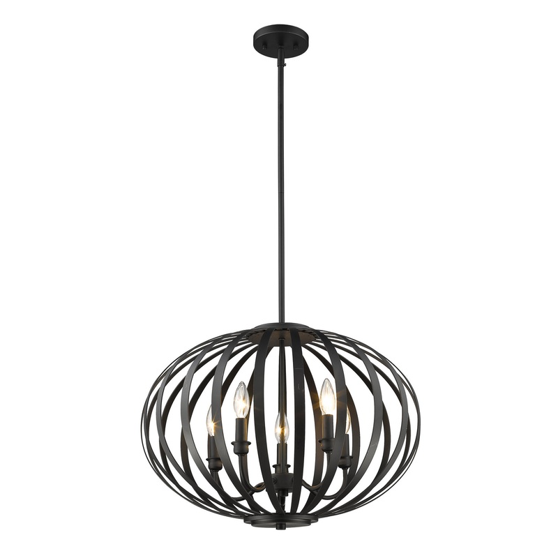 Five Light Pendant from the Moundou Collection in Bronze Finish by Z-Lite