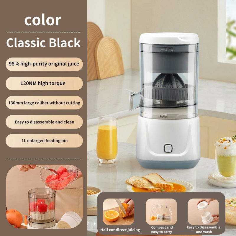 Gray Electric Citrus Juicer Press – Portable, Large Caliber, One-Click Operation(7.4v1600mAh battery)