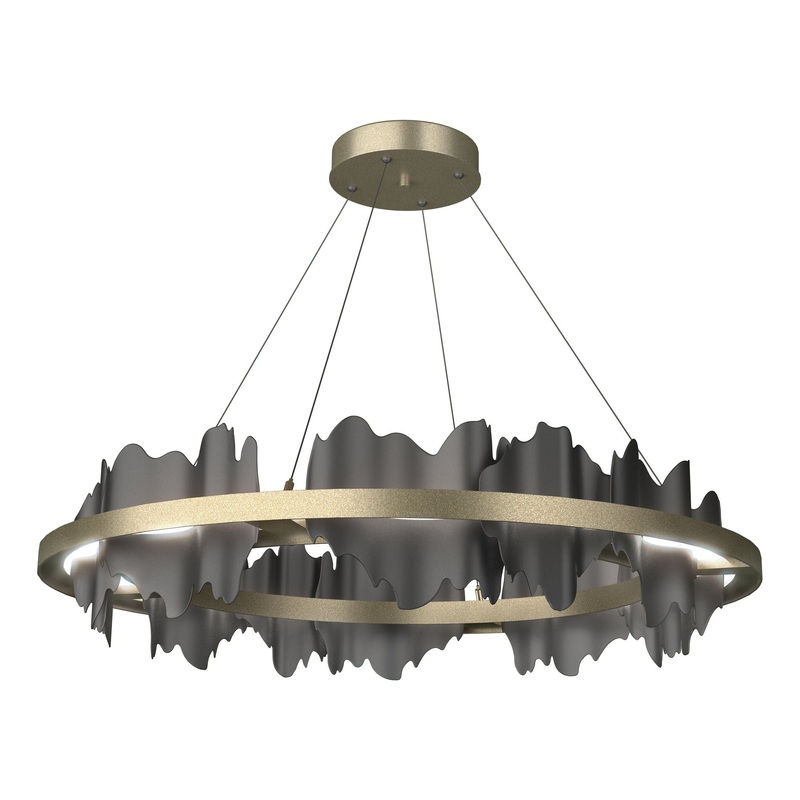 Hildene Circular LED Pendant Soft Gold Black