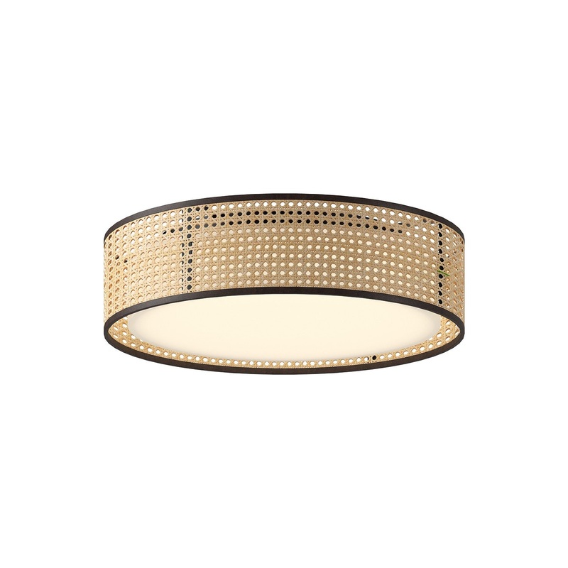 LED Flush Mount from the Lyla Collection in Rattan Finish by Alora