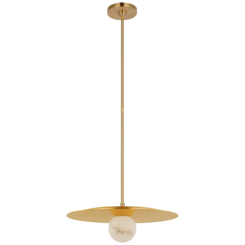 LED Pendant from the Pertica Collection in Mirrored Antique Brass Finish by Visual Comfort Signature