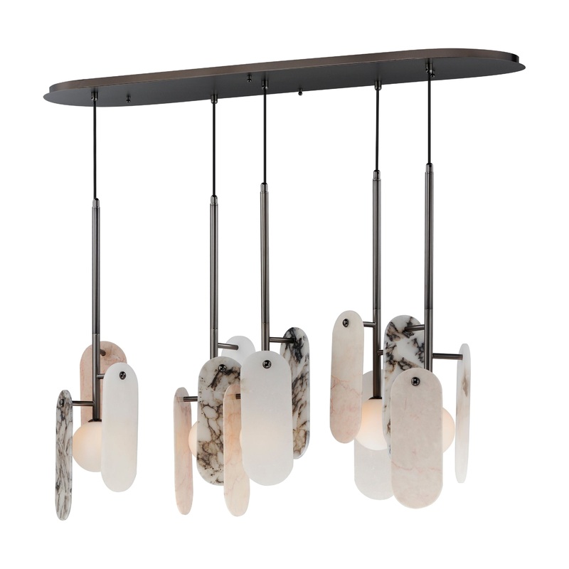 Megalith 5-Light LED Pendant Gunmetal Various Stone
