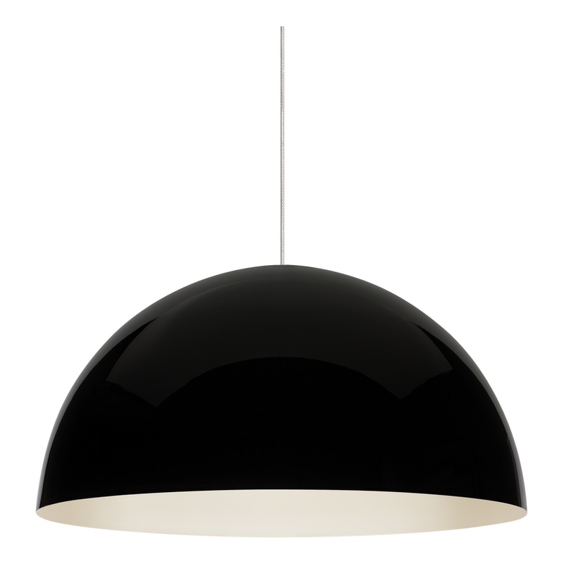 Mini Powell Street Pendant MonoPoint Satin Nickel with Black/White