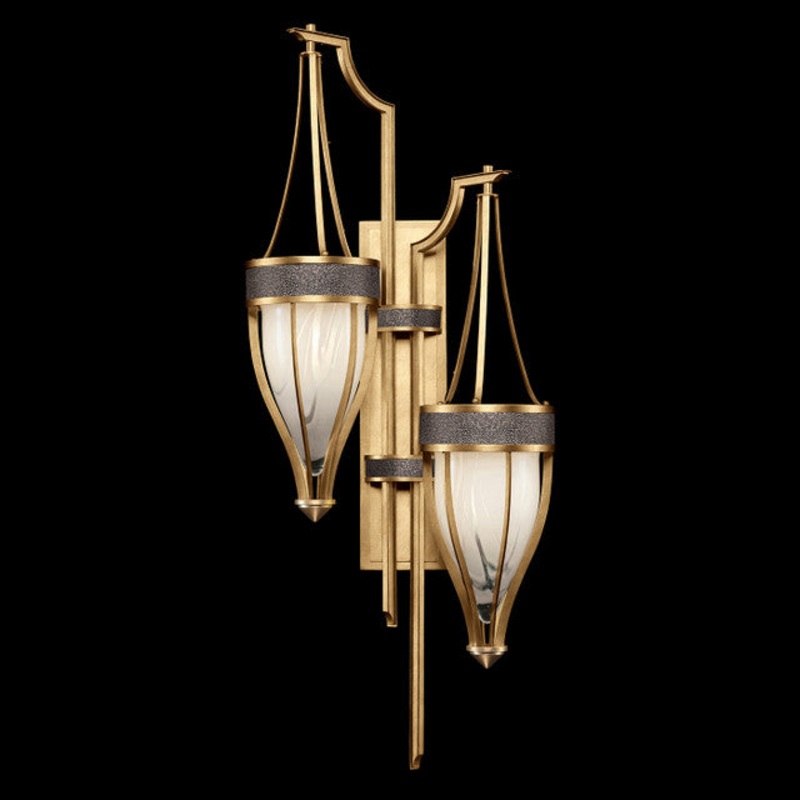 Mirage 41.5″H Sconce Gold Leaf/Brass/Pebble